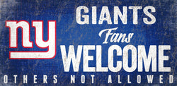 NY Giants Fans Welcome Sign